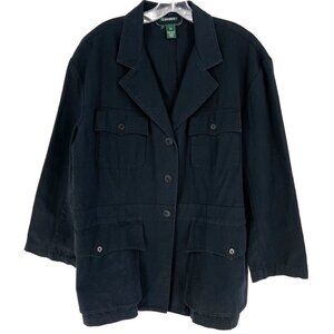 Lauren Ralph Lauren Black cotton Blazer size 14 EUC